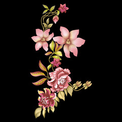 digital textile design flowers for fabric printing patterns illustration