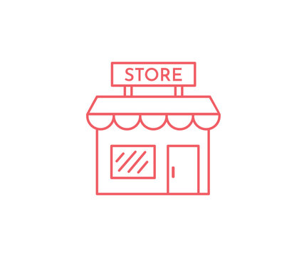 Store Line Icon small business. stock illustration