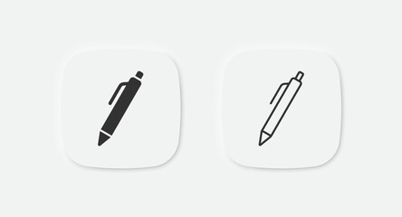 Obraz premium Pen icon. Pencil symbol. Ink signs. Office tool symbols. Ballpoint icons. Vector isolated sign.