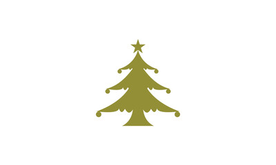 Christmas tree icon, simple vector design. Fir tree black symbol, isolated logo design