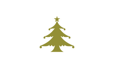 Fototapeta premium Christmas tree icon, simple vector design. Fir tree black symbol, isolated logo design
