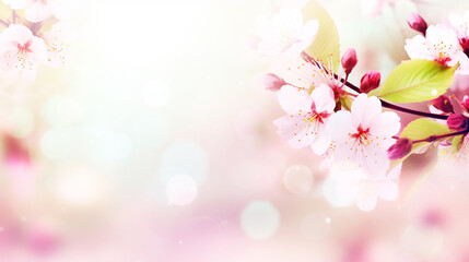 Beautiful spring background, cherry blossoms, bokeh.