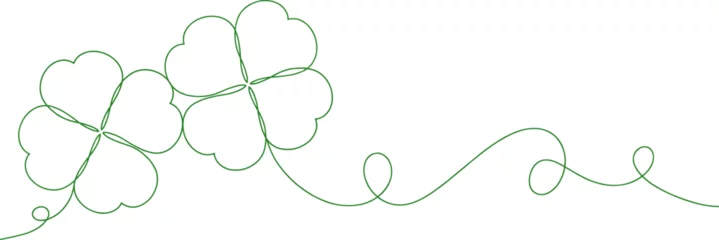 Foto op Plexiglas Clover line art style for st Patrick’s day vector with transparent background  © Wahyu