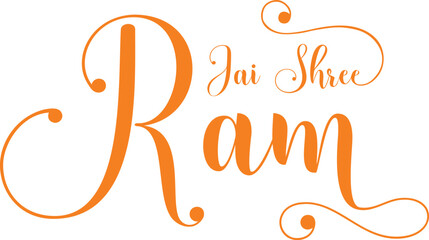 Illustration of English text- Jai Shree Ram, calligraphy Design For Happy Dusshera Festival and ram Navami, Ayodhya -Jai Sri ram
