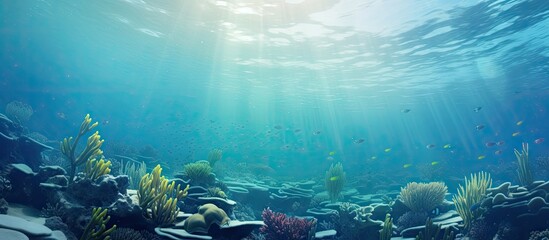 laminaria sea kale underwater photo ocean reef salt water. Website header. Creative Banner. Copyspace image - Powered by Adobe