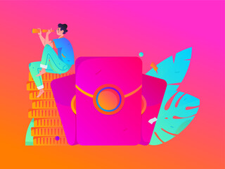 Internet financial management investment flat vector concept operation hand drawn illustration
