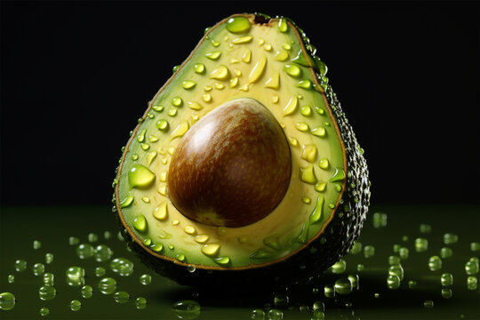 Avocado-Vielfalt - Ein erfrischendes Bild von Avocados, Avocadozweigen und dem gesunden, gr&uuml;nen Superfood, das Vielfalt und Frische verk&ouml;rpert