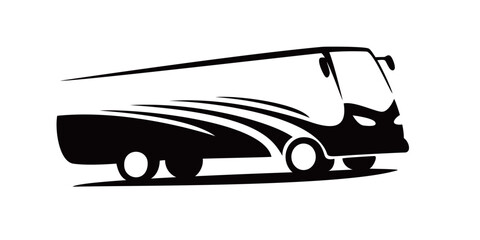 bus silhouette design. travel transportation sign and symbol. - obrazy, fototapety, plakaty