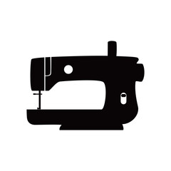 sewing machine silhouette design. tailor equipment sign and symbol.