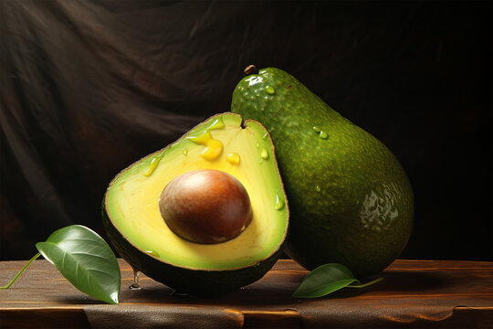 Avocado-Vielfalt - Ein erfrischendes Bild von Avocados, Avocadozweigen und dem gesunden, gr&uuml;nen Superfood, das Vielfalt und Frische verk&ouml;rpert