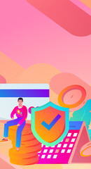 Internet financial management investment flat vector concept operation hand drawn illustration
