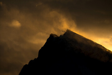 Mount Watzmann at sunset