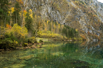 Beautiful lake Obersee in the german alps