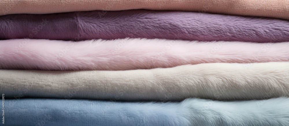 Leinwandbilder pilled colorful woolen blanket closeup woolen blanket with lint pilling woolen product after washing