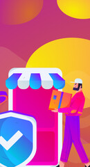 Internet financial management investment flat vector concept operation hand drawn illustration
