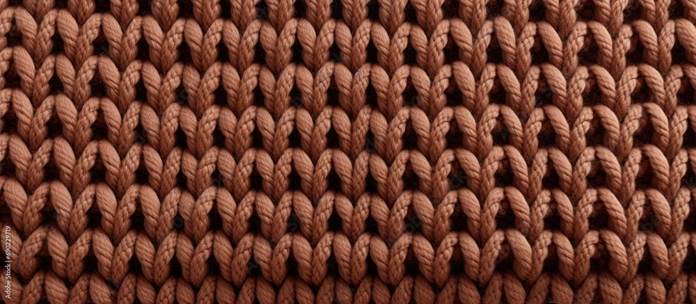 Leinwandbilder macro shot of brown woolen knitted fabric texture. website header. creative banner. copyspace image