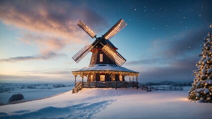Obraz premium Christmas windmill