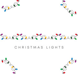 Christmas lights background and greeting card. Christmas Lights Frame