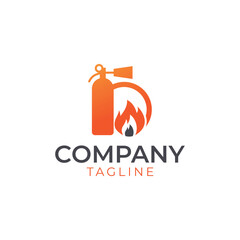 Fire shield protection logo template design vector orange and red color
