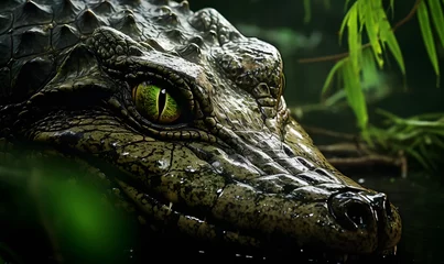 Poster Crocodile in the water. Close-up of a crocodile. © katobonsai