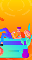 Internet financial management investment flat vector concept operation hand drawn illustration
