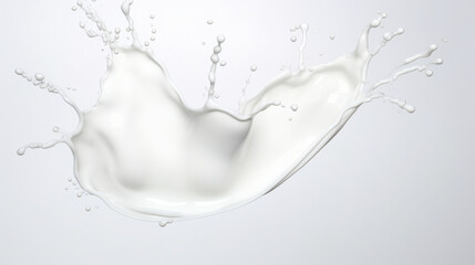 White milk splash isolated on white background. White liquid splash 