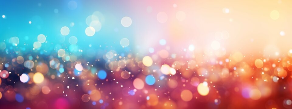 Enchanted Glittering Lights with Dreamy Bokeh Effect, banner, advertisements, as a background for special event announcements, invitations, New Year's or Christmas decorations