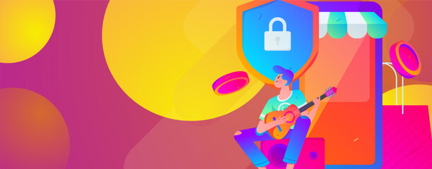 Internet financial management investment flat vector concept operation hand drawn illustration
