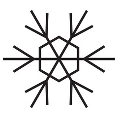 Cute snowflake isolated on white background. Flat snow icons, silhouette. Nice element for Christmas banner, cards. New year ornament.