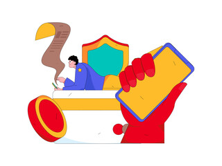 Internet financial management investment flat vector concept operation hand drawn illustration
