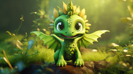 Fototapeta premium Cartoon dragon. Chinese New Year of the Dragon symbol