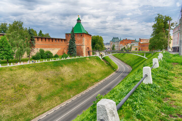 Ancient walls and tower of Nizhny Novgorod Kremlin