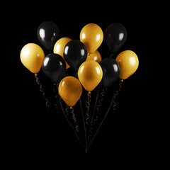 black and yellow balloons