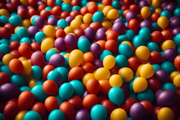 Obraz premium Multicolored balloons background. Full frame. AI generated