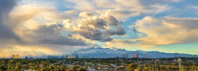 Foto auf Acrylglas 4K Image: Evening Storm Cloud over Las Vegas Panorama © Only 4K Ultra HD