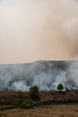 Wildfires in Northern England on Moorland