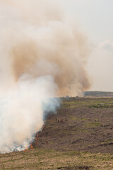 Wildfires in Northern England on Moorland