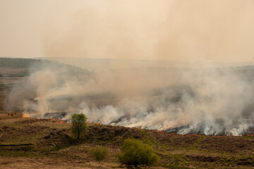 Wildfires in Northern England on Moorland