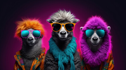 Neon Critters: Animals in Fashionable Neon Outfits for Eye-Catching Ads
