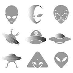 icon vector alien template design trendy