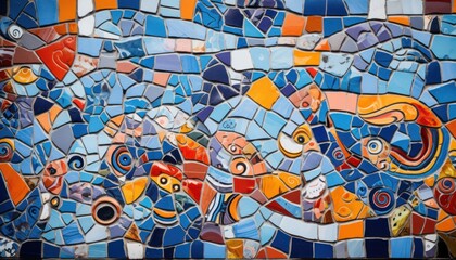 Close-Up of a Fish Mosaic