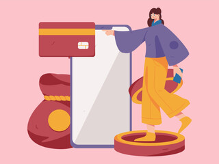 Internet financial management investment flat vector concept operation hand drawn illustration
