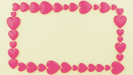 pink frame with hearts