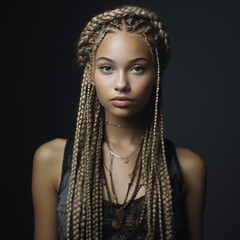 box braids white girl, portrait fotography
