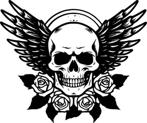 Obraz premium Skull - High Quality Vector Logo - Vector illustration ideal for T-shirt graphic