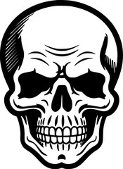 Fototapeta premium Skull - Black and White Isolated Icon - Vector illustration