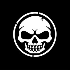 Fototapeta premium Skull | Black and White Vector illustration