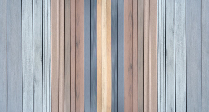 Verschiedene Farben von Wood- Plastic- Composite	Holzvert&auml;felung

