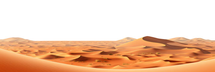 Desert sand dunes. desert landscape. Rolling sand dunes isolated on transparent