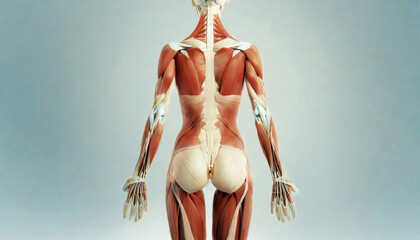 Visual Exploration of the Muscular System of Human Anatomy. Generative AI - obrazy, fototapety, plakaty